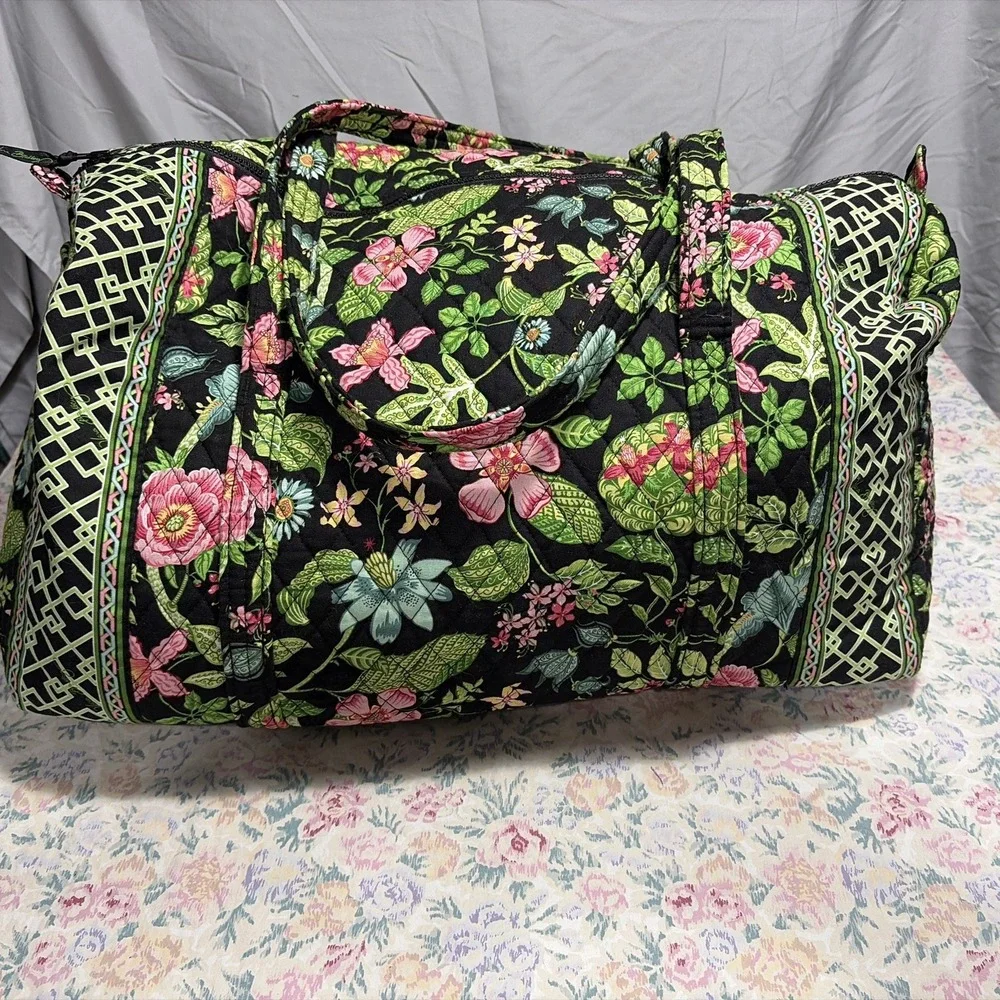 NWT Vera Bradley Botanica Large Duffel Bag & Lola Handbag 2 Pc Vintage Set 2007